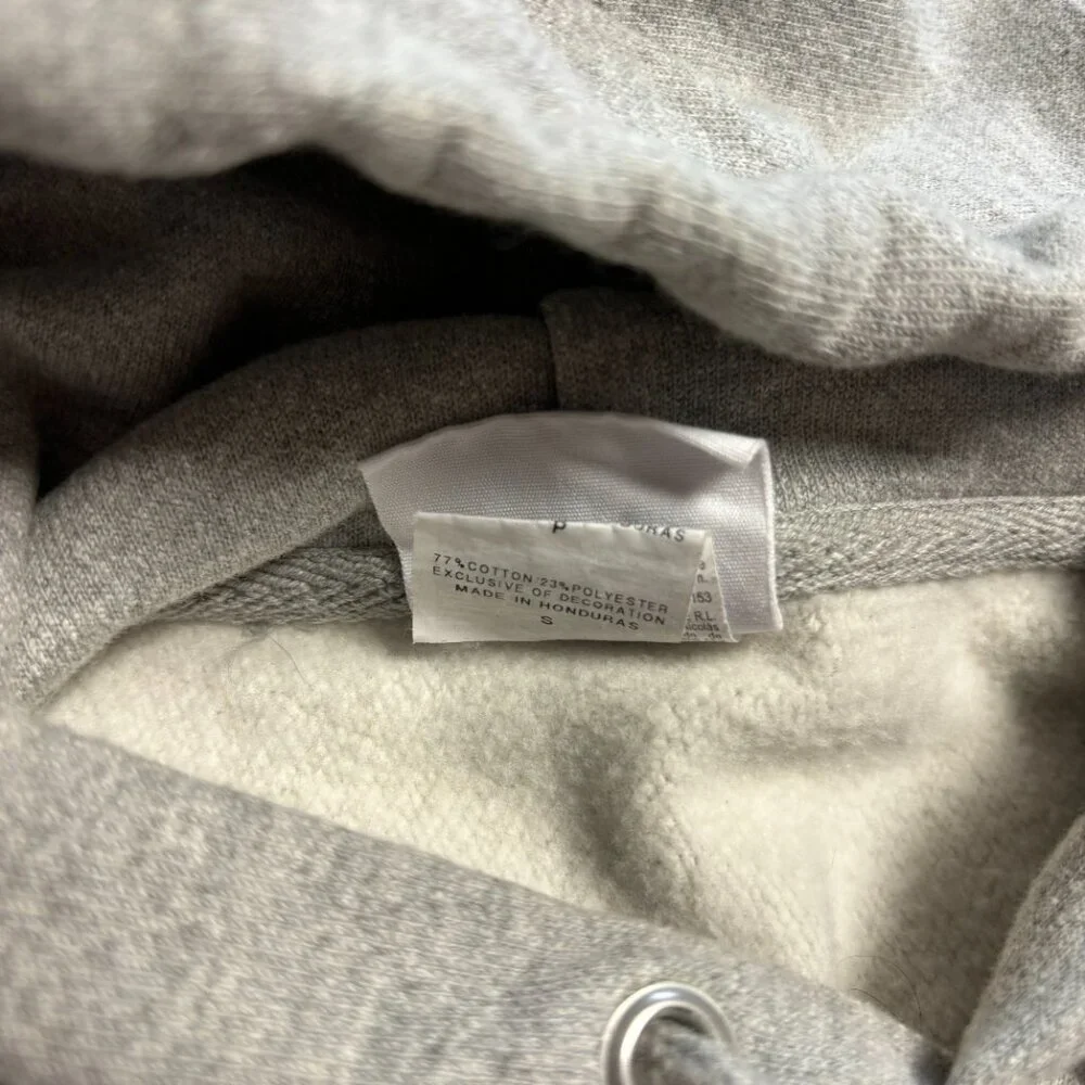 Champion Mens Reverse Weave Hoodie Small‎ Pullover Grey with Gold Lettering